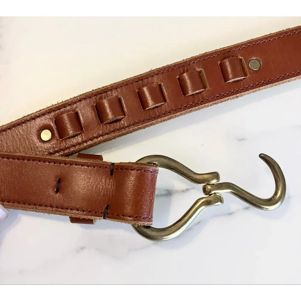 Leather Belt Hoof Pick Brass Hook Buckle Sz 40 Unique Western Equestrian Accent